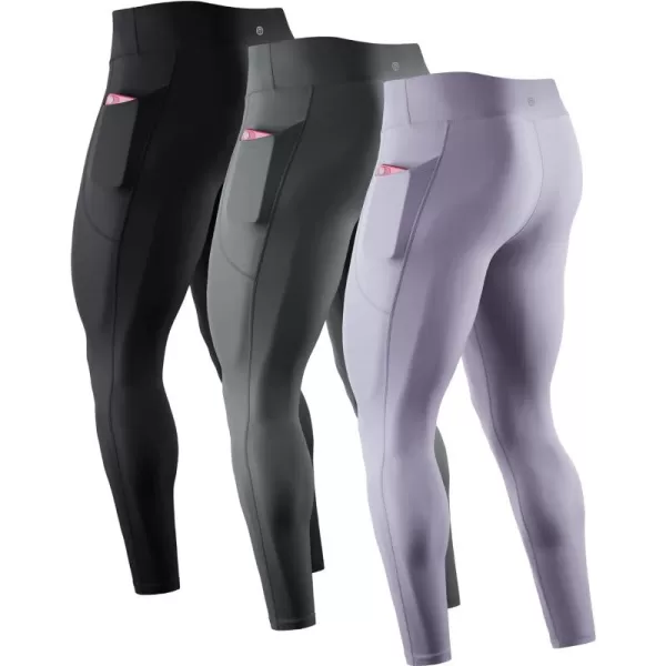 NELEUS Men's Dry Fit Compression Baselayer Pants Running Tights Leggings with Phone Pocket