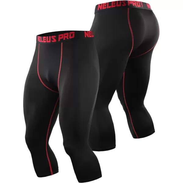 NELEUS Men's Dry Fit Compression Pants Workout Running Leggings/Grey/Blue,3 Pack)