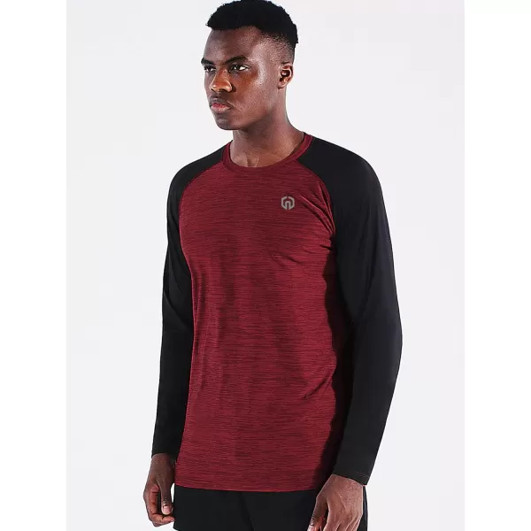 NELEUS Men's Dry Fit Long Sleeve Athletic Running Shirts