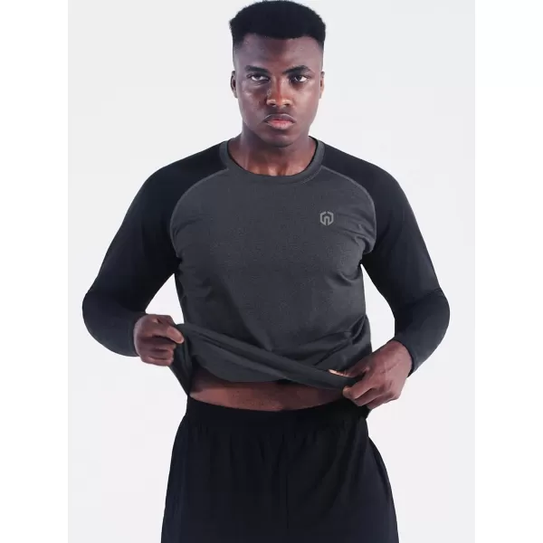 NELEUS Men's Dry Fit Long Sleeve Athletic Running Shirts