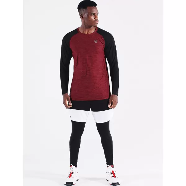 NELEUS Men's Dry Fit Long Sleeve Athletic Running Shirts