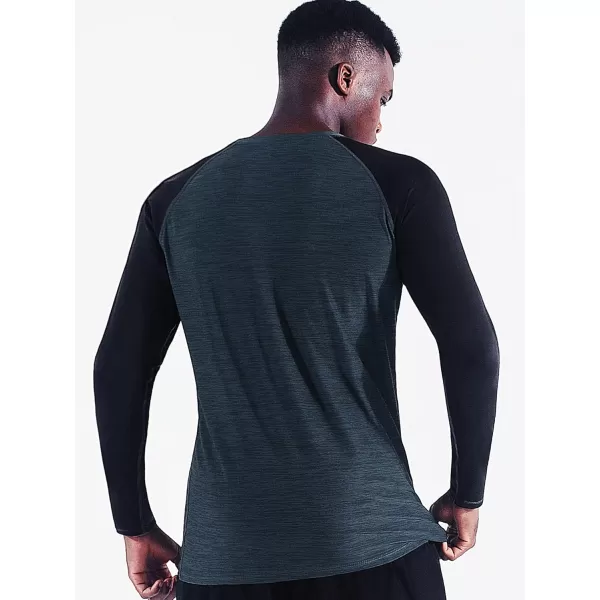 NELEUS Men's Dry Fit Long Sleeve Athletic Running Shirts