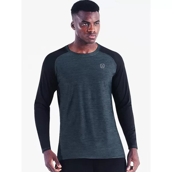 NELEUS Men's Dry Fit Long Sleeve Athletic Running Shirts