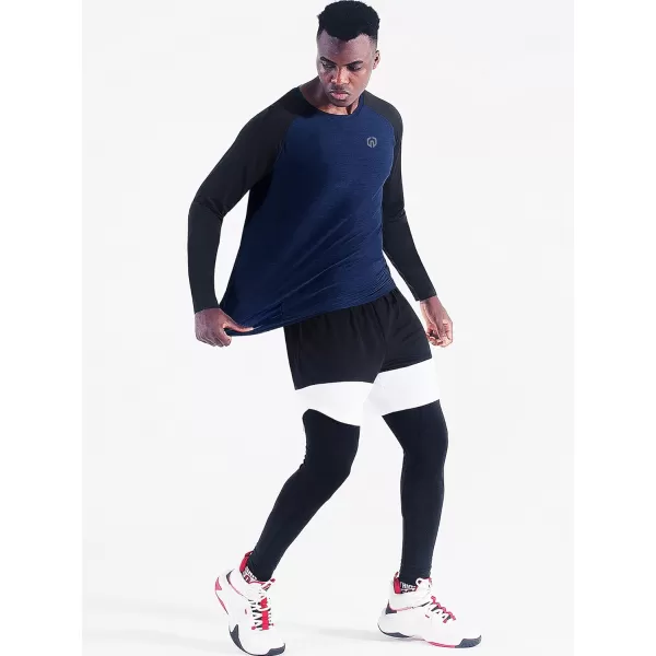 NELEUS Men's Dry Fit Long Sleeve Athletic Running Shirts