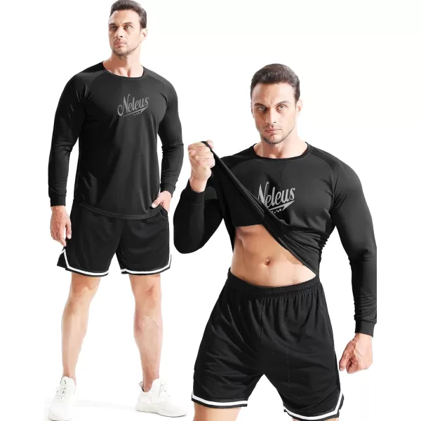 NELEUS Men's Dry Fit Long Sleeve Athletic Running Shirts