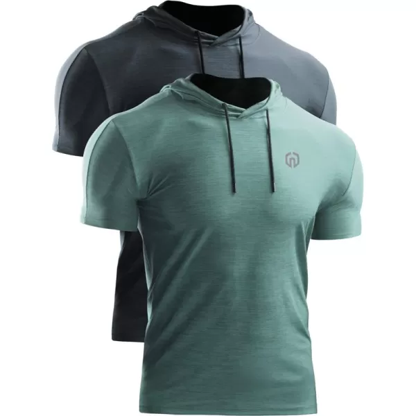 NELEUS Men's Dry Fit Performance Athletic Shirt with Hoods