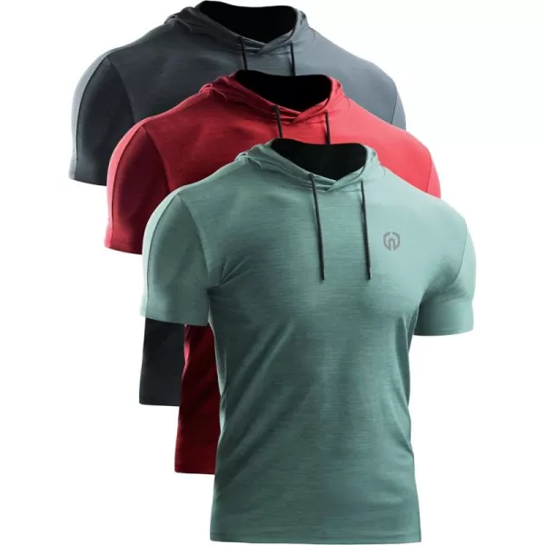 NELEUS Men's Dry Fit Performance Athletic Shirt with Hoods