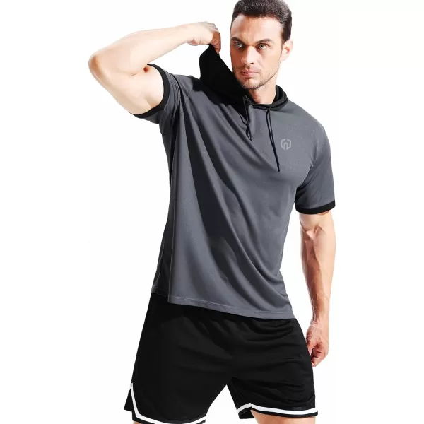 NELEUS Men's Dry Fit Performance Athletic Shirt with Hoods
