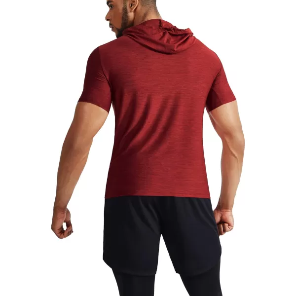 NELEUS Men's Dry Fit Performance Athletic Shirt with Hoods/Red)