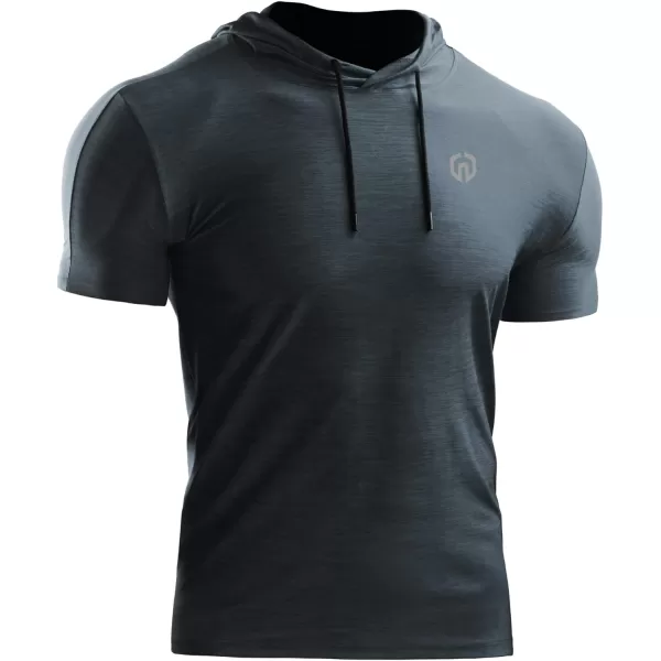 NELEUS Men's Dry Fit Performance Athletic Shirt with Hoods/Slate Gray/Light Grey)