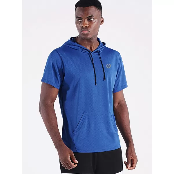 NELEUS Men's Running Shirt 3 Pack Dry Fit Mesh Athletic Workout Shirts with Hoods