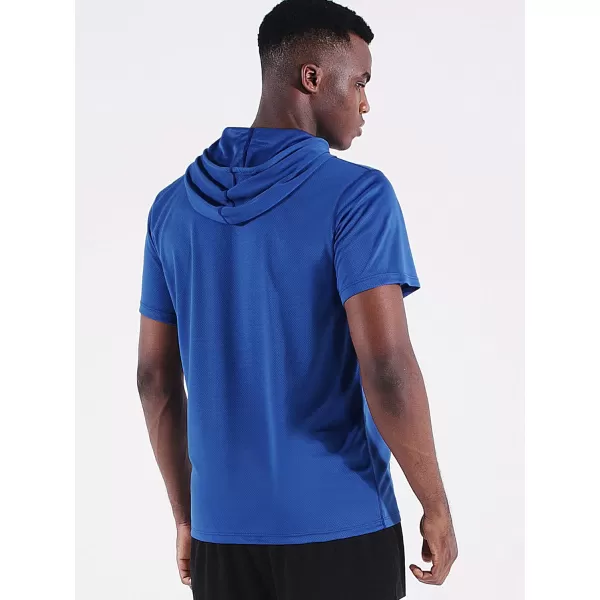 NELEUS Men's Running Shirt 3 Pack Dry Fit Mesh Athletic Workout Shirts with Hoods