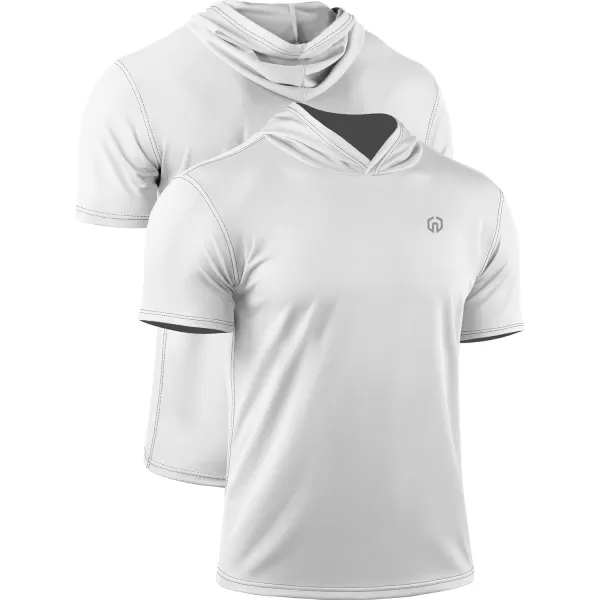 NELEUS Men's Running Shirt 3 Pack Dry Fit Mesh Athletic Workout Shirts with Hoods