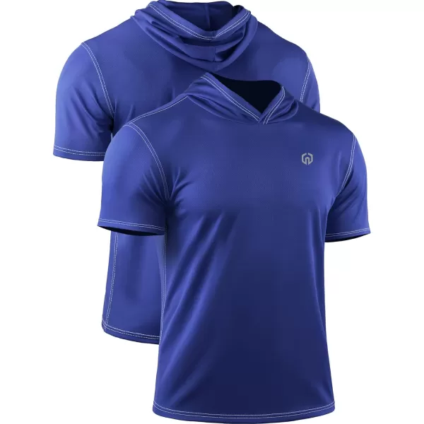 NELEUS Men's Running Shirt 3 Pack Dry Fit Mesh Athletic Workout Shirts with Hoods