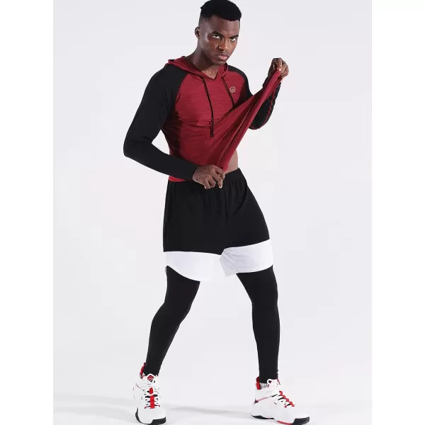 NELEUS Men's Running Shirt Long Sleeve Workout Shirts with Hoods