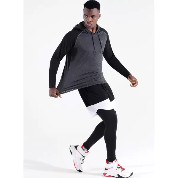NELEUS Men's Running Shirt Long Sleeve Workout Shirts with Hoods