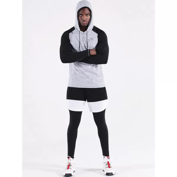 NELEUS Men's Running Shirt Long Sleeve Workout Shirts with Hoods