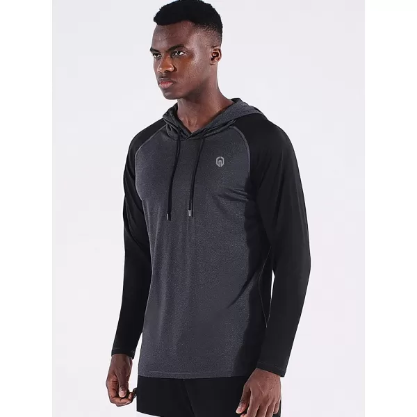NELEUS Men's Running Shirt Long Sleeve Workout Shirts with Hoods