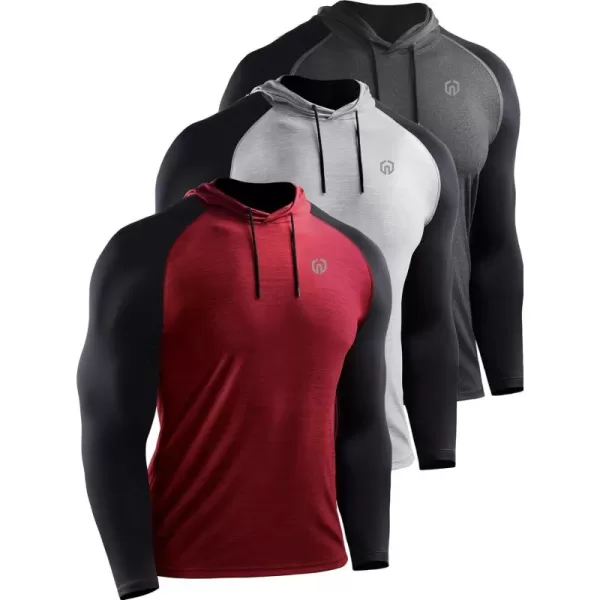5102 Dark Grey/Red/Light Grey,3 Pack