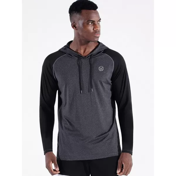 NELEUS Men's Running Shirt Long Sleeve Workout Shirts with Hoods