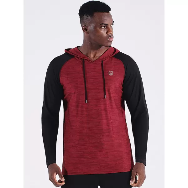 NELEUS Men's Running Shirt Long Sleeve Workout Shirts with Hoods