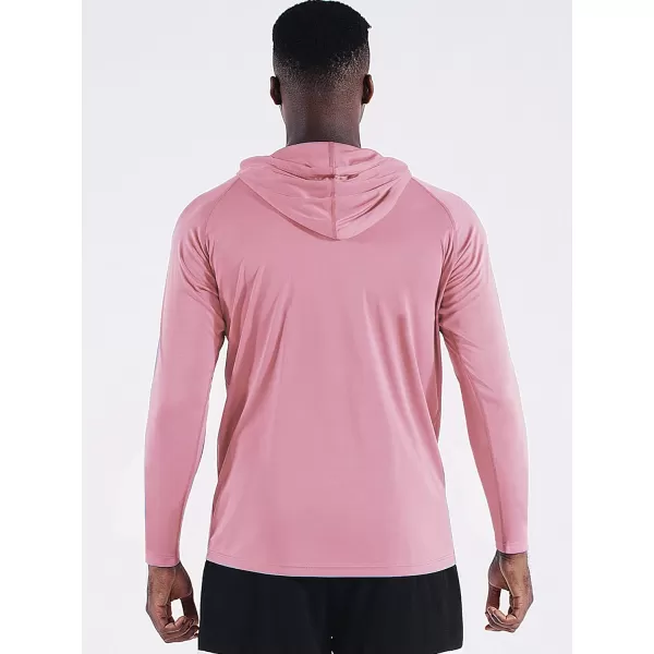 NELEUS Men's Running Shirt Long Sleeve Workout Shirts with Hoods Purple/Pink/White,3 Pack)