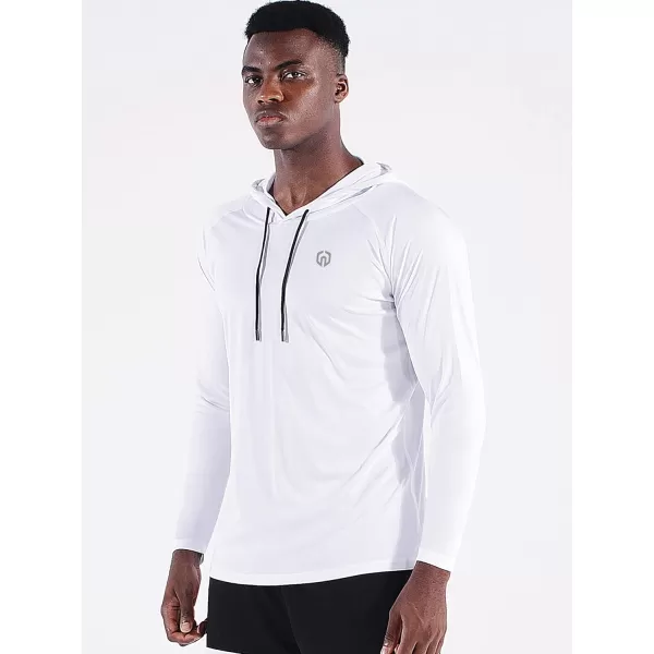 NELEUS Men's Running Shirt Long Sleeve Workout Shirts with Hoods Purple/Pink/White,3 Pack)