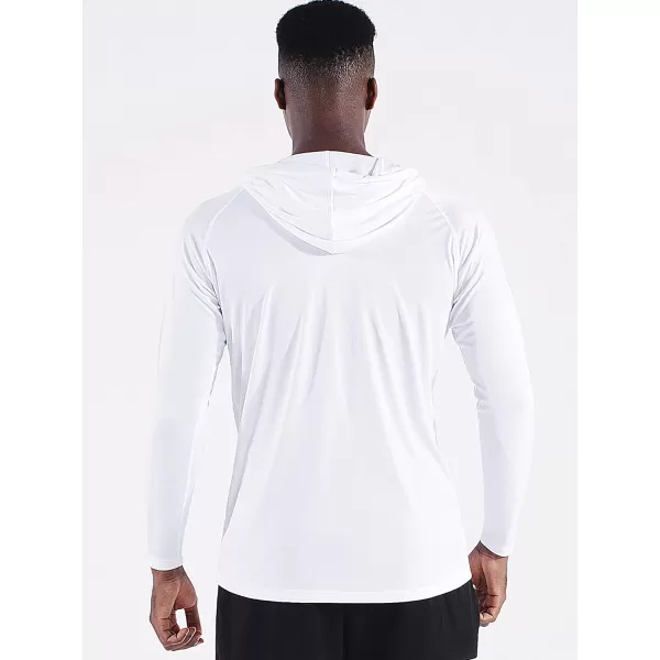 NELEUS Men's Running Shirt Long Sleeve Workout Shirts with Hoods Purple/Pink/White,3 Pack)