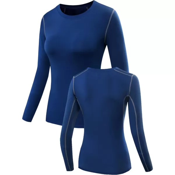 NELEUS Women's 3 Pack Athletic Compression Long Sleeve T Shirt Dry Fit