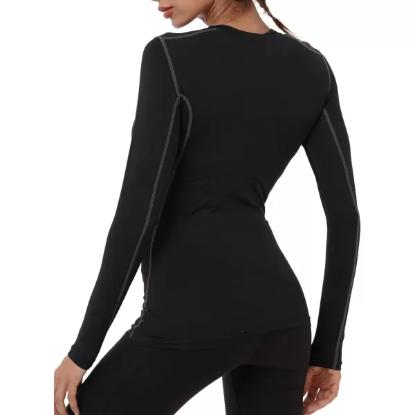 NELEUS Women's 3 Pack Athletic Compression Long Sleeve T Shirt Dry Fit