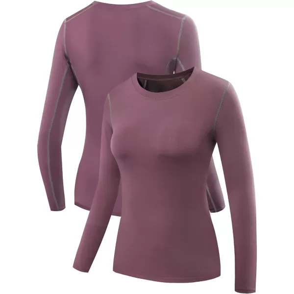 NELEUS Women's 3 Pack Athletic Compression Long Sleeve T Shirt Dry Fit