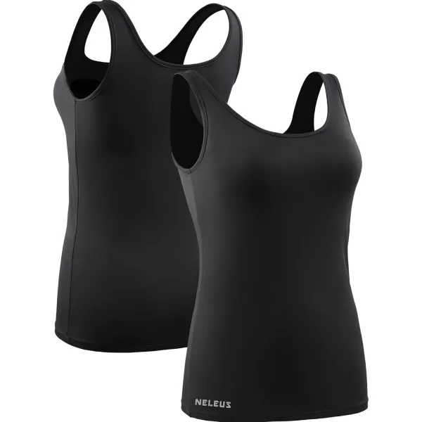 NELEUS Women's 3 Pack Athletic Compression Tank Top with Sport Bra Running Shirt