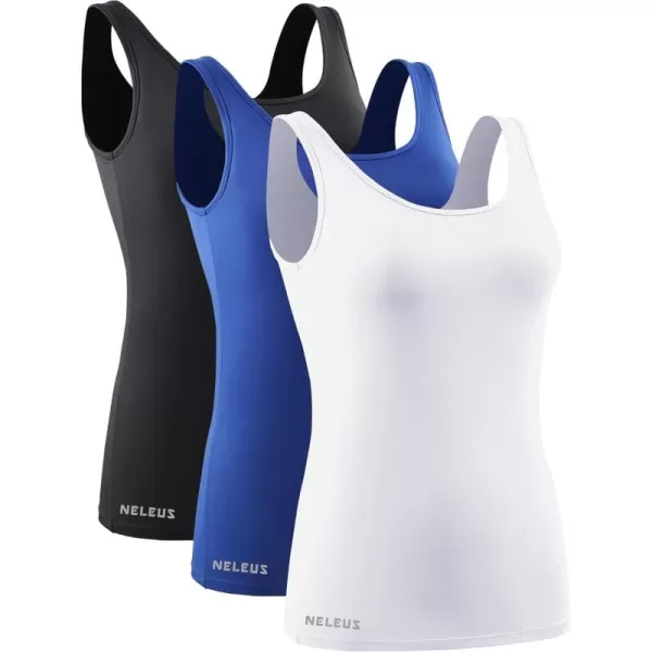 NELEUS Women's 3 Pack Athletic Compression Tank Top with Sport Bra Running Shirt