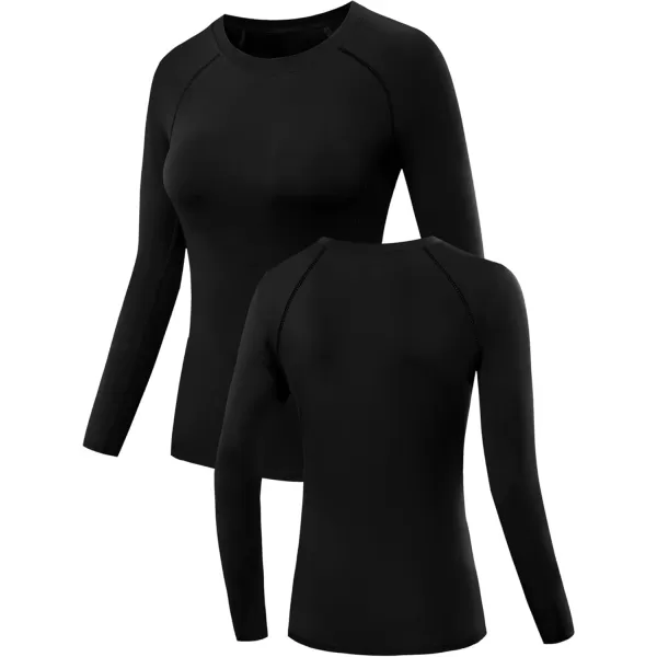 NELEUS Women's 3 Pack Compression Shirts Long Sleeve Yoga Athletic Running T Shirt