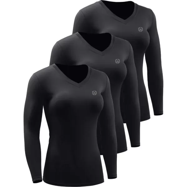 NELEUS Women's 3 Pack Compression Shirts Long Sleeve Yoga Athletic Running T Shirt