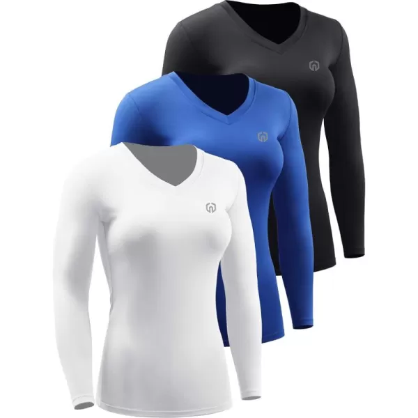 NELEUS Women's 3 Pack Compression Shirts Long Sleeve Yoga Athletic Running T Shirt