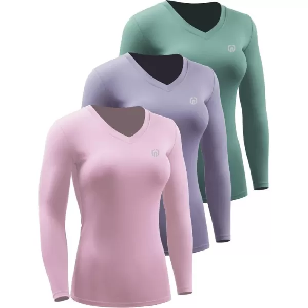 NELEUS Women's 3 Pack Compression Shirts Long Sleeve Yoga Athletic Running T Shirt