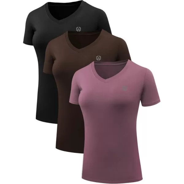 NELEUS Women's 3 Pack Compression Workout Athletic Shirt