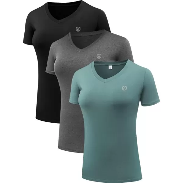 NELEUS Women's 3 Pack Compression Workout Athletic Shirt