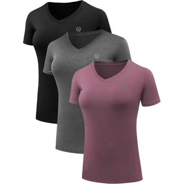 NELEUS Women's 3 Pack Compression Workout Athletic Shirt