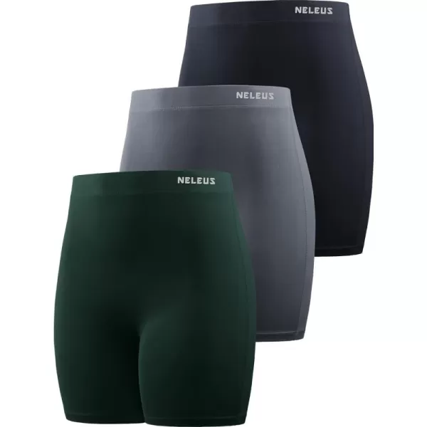 NELEUS Women's 4" Running Short 3 Pack High Waist Yoga Shorts