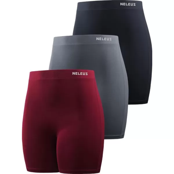 NELEUS Women's 4" Running Short 3 Pack High Waist Yoga Shorts