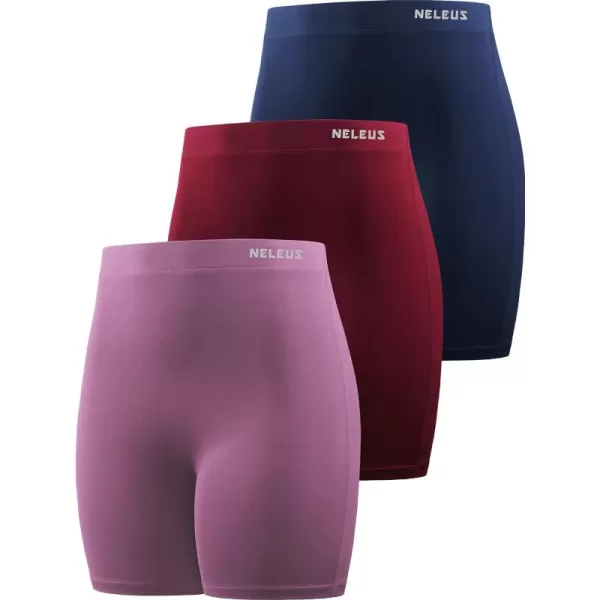 NELEUS Women's 4" Running Short 3 Pack High Waist Yoga Shorts
