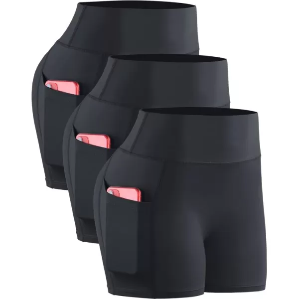 NELEUS Women's 4" Running Short 3 Pack High Waist Yoga Shorts