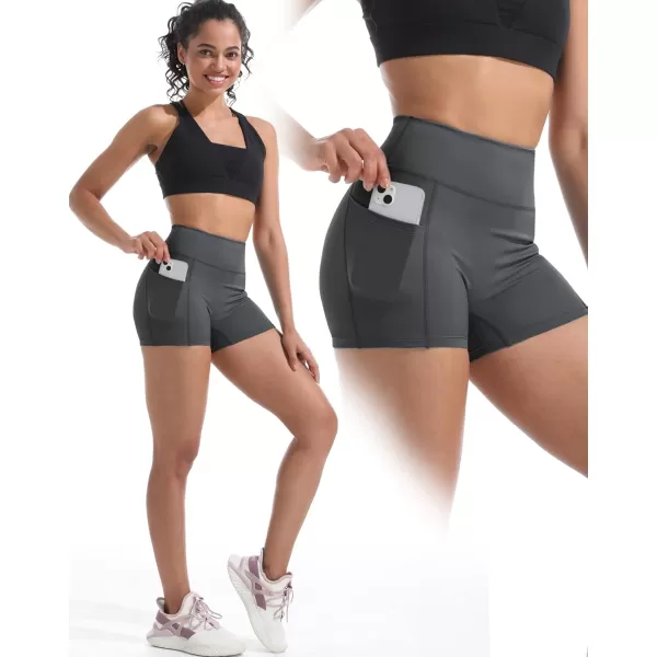NELEUS Women's 4" Running Short 3 Pack High Waist Yoga Shorts