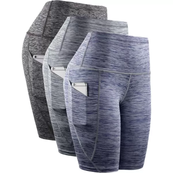 NELEUS Women's High Waist Yoga Shorts Tummy Control Workout Running Compression Shorts with Pocket