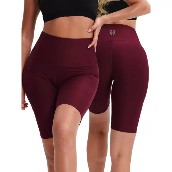 NELEUS Women's High Waist Yoga Shorts Tummy Control Workout Running Compression Shorts with Pocket