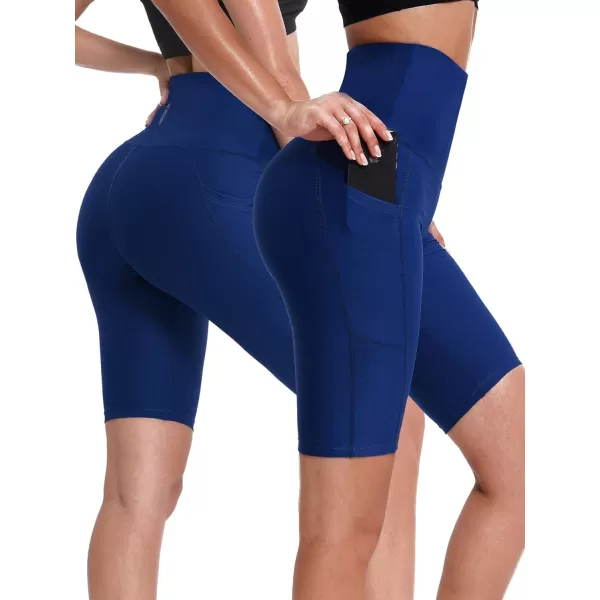 NELEUS Women's High Waist Yoga Shorts Tummy Control Workout Running Compression Shorts with Pocket