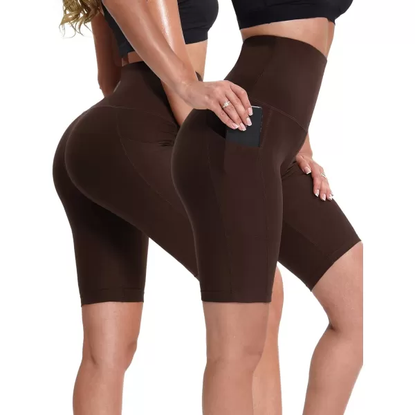 NELEUS Women's High Waist Yoga Shorts Tummy Control Workout Running Compression Shorts with Pocket
