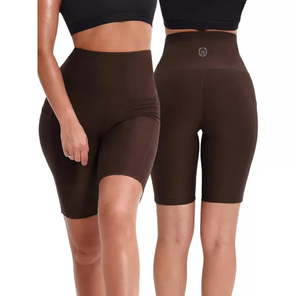 NELEUS Women's High Waist Yoga Shorts Tummy Control Workout Running Compression Shorts with Pocket